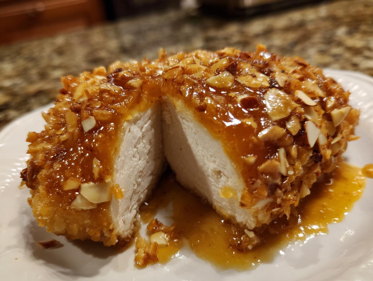 Amazing 4 Ingredient Almond-Crusted Chicken 4 Almond-Crusted Chicken with Honey Dijon Glaze