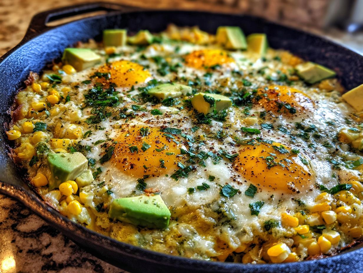 Amazing 20 minute Avocado and Corn Baked Eggs 4 Avocado and Corn Baked Eggs