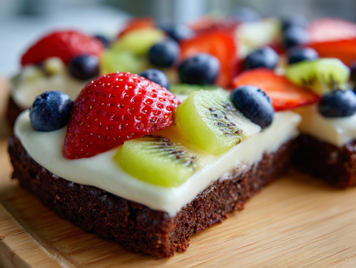 Amazing 1-step Brownie Fruit Pizza Joy 4 Brownie Fruit Pizza