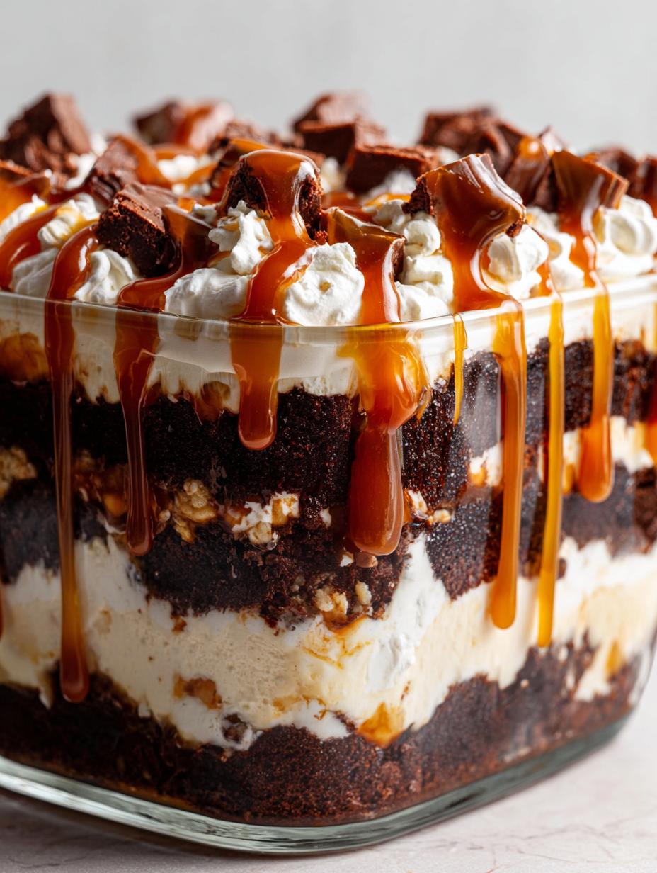 Amazing 10-Layer Caramel Cheesecake Brownie Trifle 8 Caramel Cheesecake Brownie Trifle Delight - detail 3