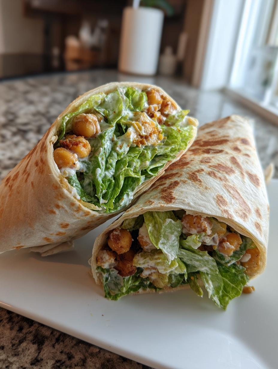 Super easy 15-minute Chickpea Caesar Salad Wraps 6 Chickpea Caesar Salad Wraps2026 - detail 2