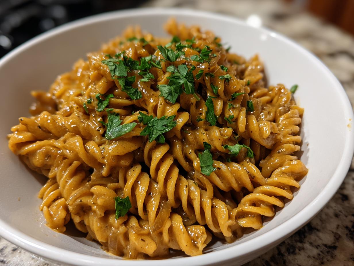 5 Star Creamy Vegan Caramelized Onion Pasta Joy 4 Creamy Vegan Caramelized Onion Pasta