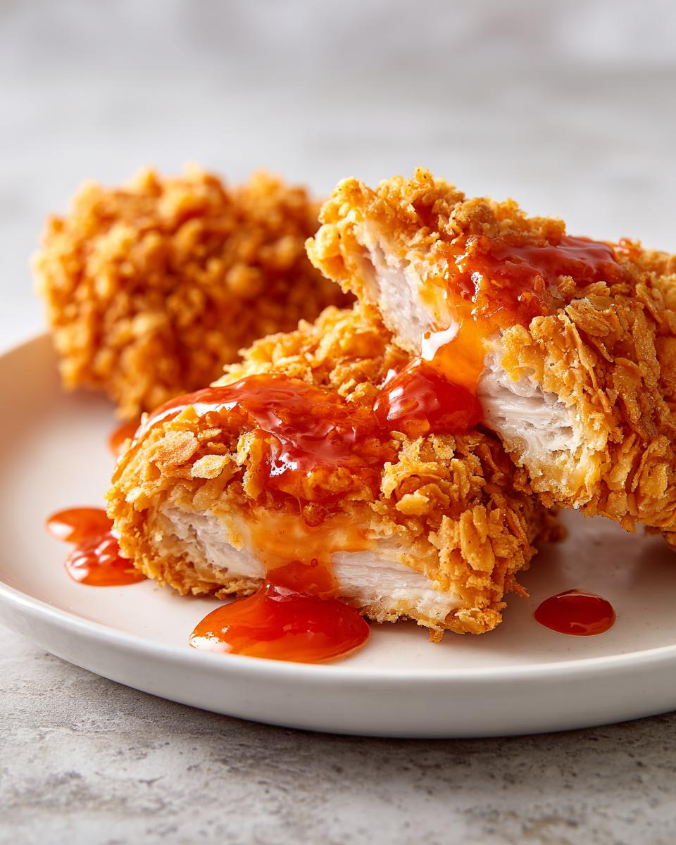 Amazing 4-Ingredient Crispy Cornflake Chicken 6 Crispy Cornflake Chicken with Spicy Honey Glaze - detail 1