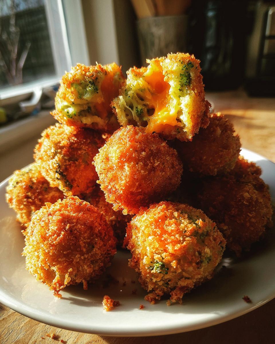Amazing 12 Crispy Fried Broccoli Cheddar Balls 5 Crispy Fried Broccoli Cheddar Balls - detail 1