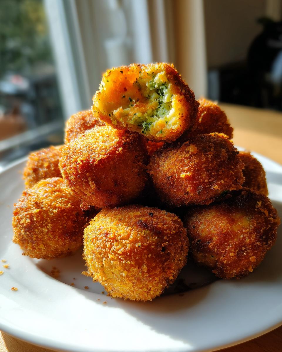 Amazing 12 Crispy Fried Broccoli Cheddar Balls 6 Crispy Fried Broccoli Cheddar Balls - detail 2