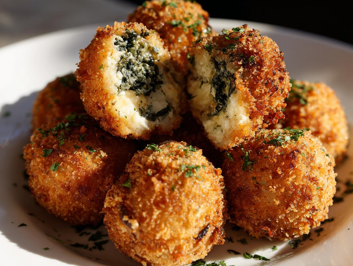 Shocking 20 Crispy Fried Feta Spinach Balls 4 Crispy Fried Feta Spinach Balls