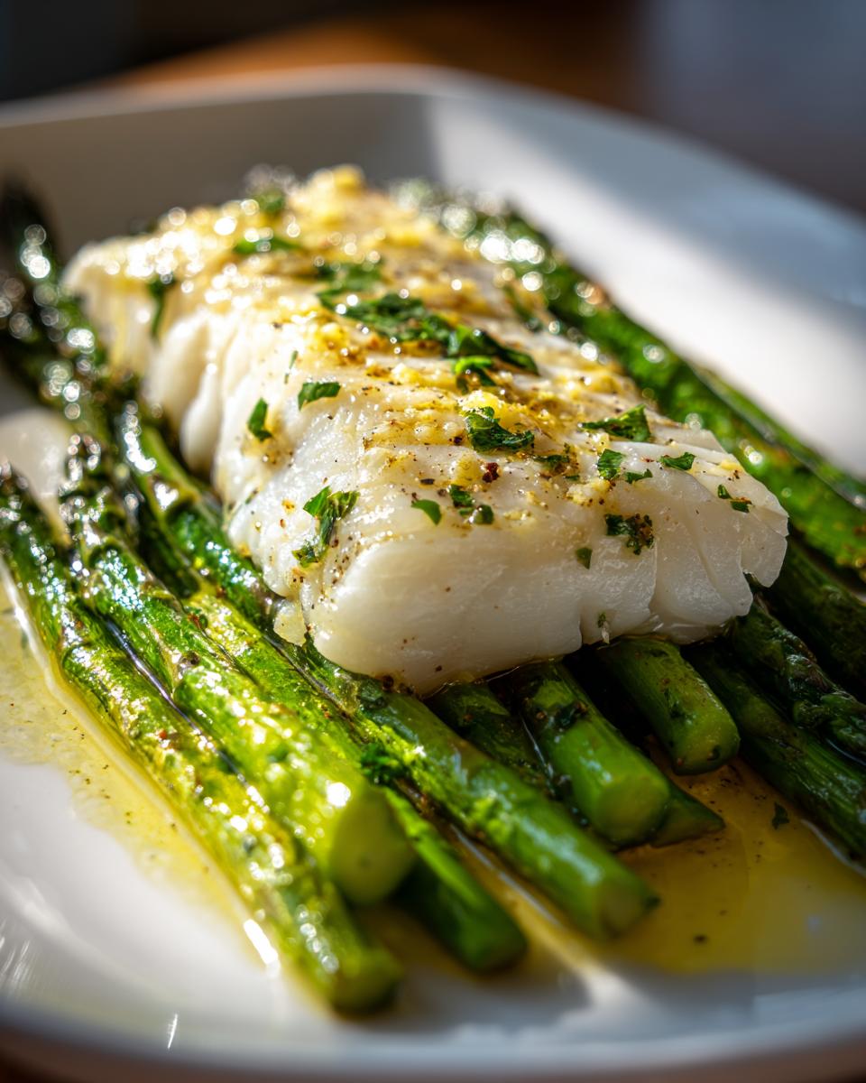 Shocking 7-Minute Garlic Butter Cod 6 Garlic Butter Cod with Lemon Asparagus - detail 1