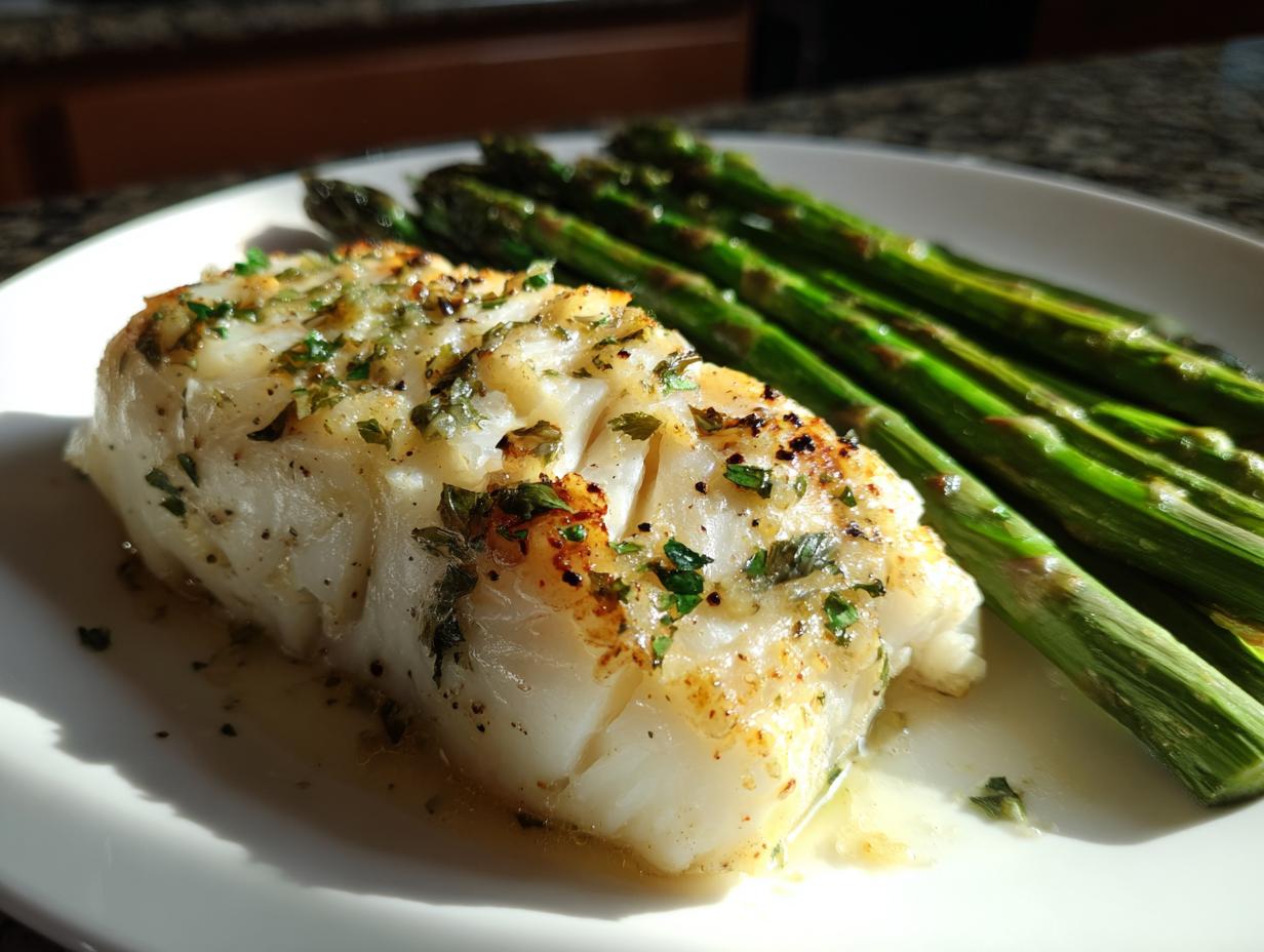 Shocking 7-Minute Garlic Butter Cod 5 Garlic Butter Cod with Lemon Asparagus