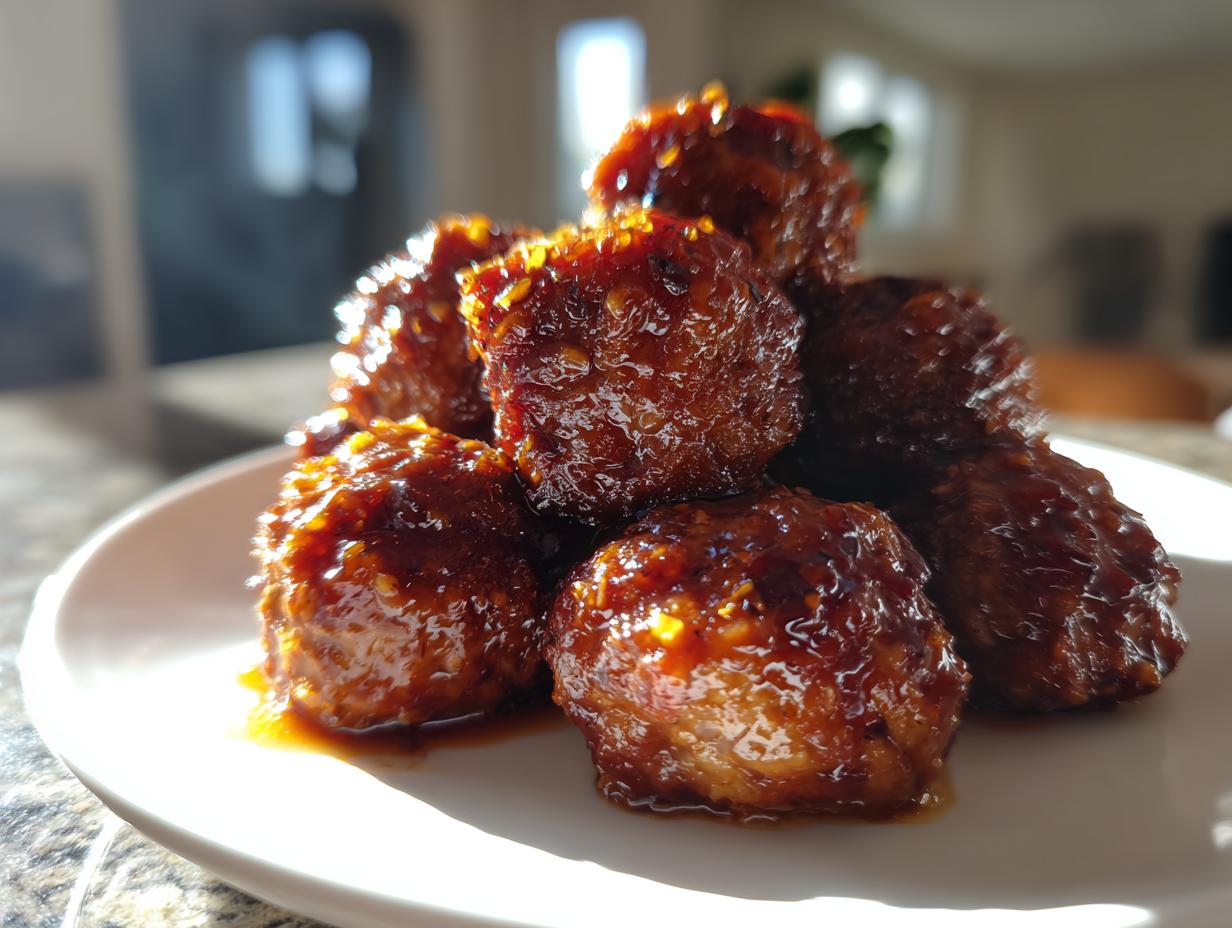 Shocking 3 Ingredient Hot Honey Meatballs 4 . Hot Honey Meatballs