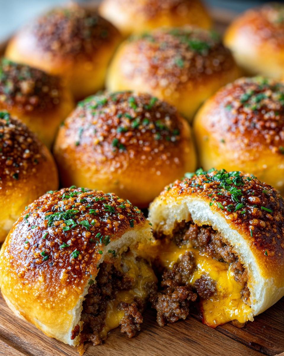 Make 8 Irresistible Garlic Parmesan Cheeseburger Bombs 5 Irresistible Garlic Parmesan Cheeseburger Bombs - detail 1