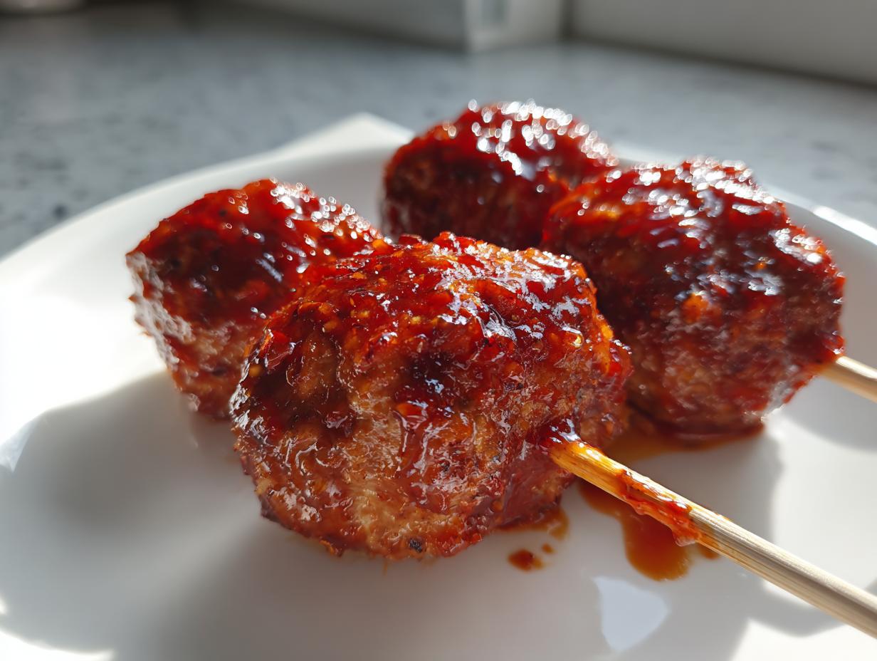 Amazing 3-Minute Mini Meatball Skewers Glaze 4 Mini Meatball Skewers with Cranberry Glaze