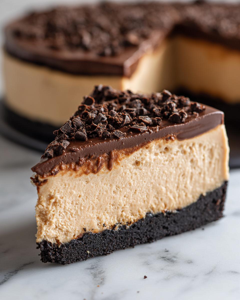 Decadent 30-Minute No-Bake Chocolate Peanut Butter Cheesecake 5 No-Bake Chocolate Peanut Butter Cheesecake - detail 1
