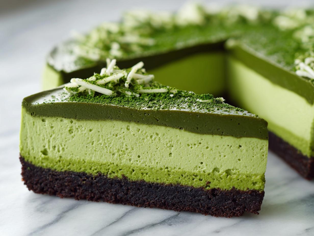 Amazing 6-Hour No-Bake Matcha White Chocolate Cheesecake 4 No-Bake Matcha White Chocolate Cheesecake