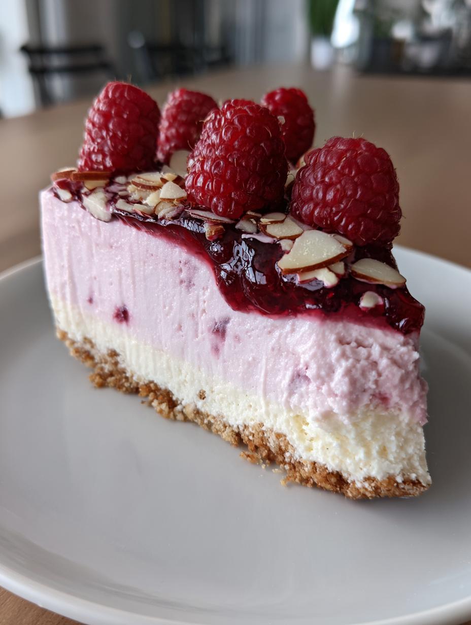 No-Bake Raspberry Almond Cheesecake: 5 Star Magic 6 No-Bake Raspberry Almond Cheesecake - detail 2