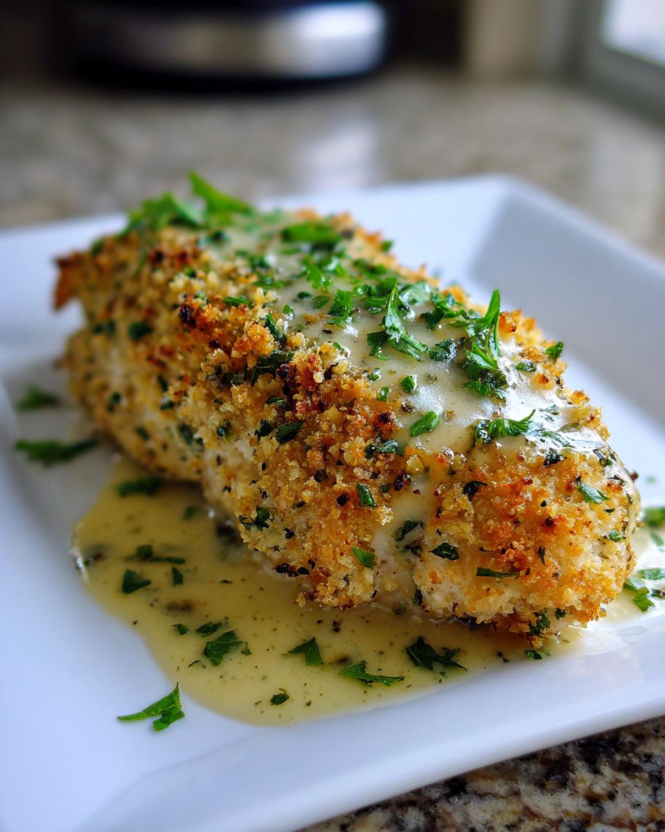 Parmesan-Crusted Chicken: 4 Secrets 6 Parmesan-Crusted Chicken with Garlic Herb Sauce - detail 2