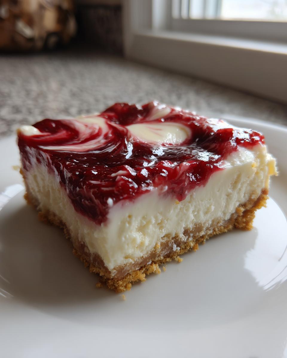 Amazing 3-Step Raspberry Cheesecake Bars 6 Raspberry Cheesecake Bars - detail 2