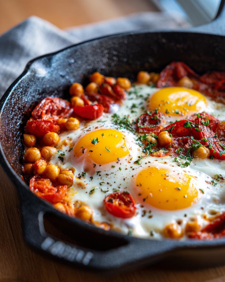 Amazing 6 Roasted Red Pepper and Chickpea Baked Eggs 6 Roasted Red Pepper and Chickpea Baked Eggs - detail 1