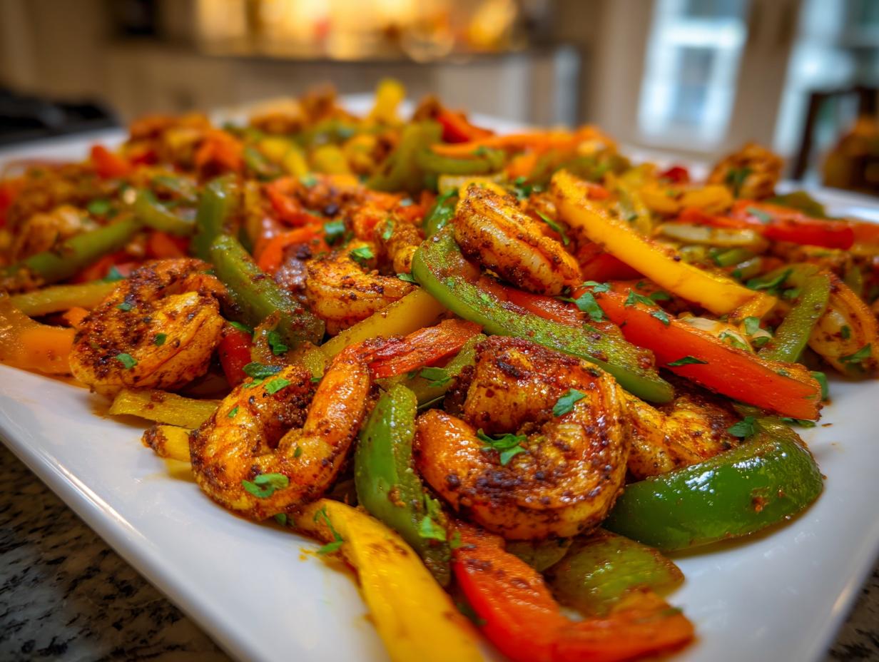 Simple 15 Minute Sheet Pan Shrimp Fajitas 4 Sheet Pan Shrimp Fajitas