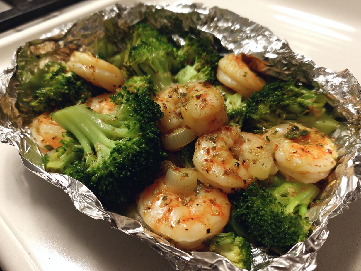15 Minute Shrimp and Broccoli Foil Packs Magic 5 Shrimp and Broccoli Foil Packs