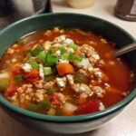 Spicy Turkey and Cauliflower Rice Soup