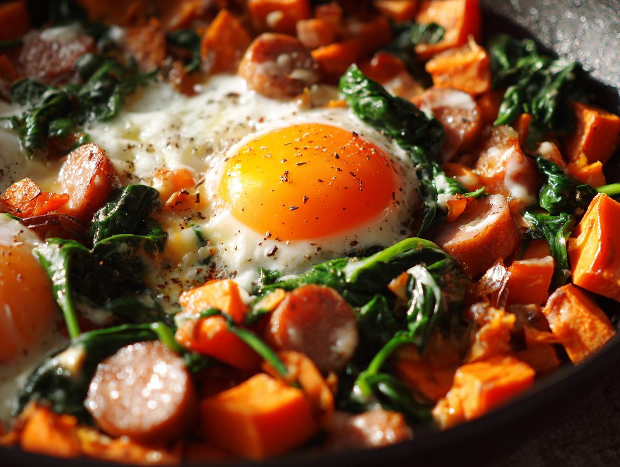 Amazing 6-Ingredient Sweet Potato and Turkey Baked Eggs 4 Sweet Potato and Turkey Baked Eggs