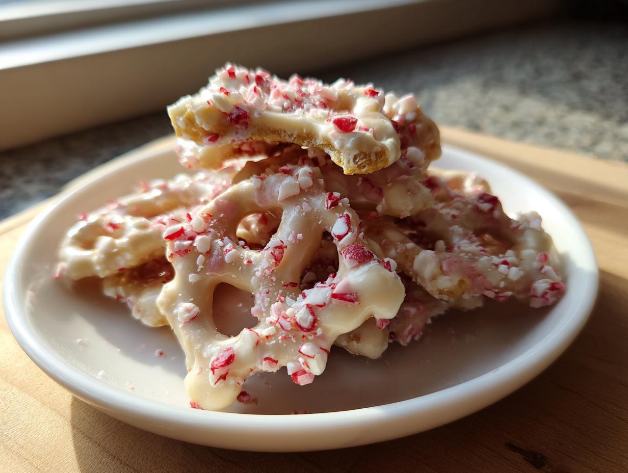 Divine 3-Ingredient White Chocolate Peppermint Pretzel Crisps 4 White Chocolate Peppermint Pretzel Crisps2026