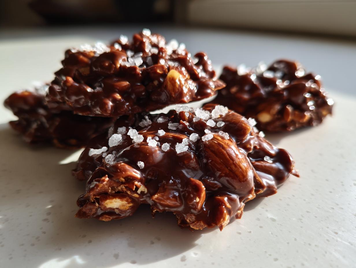 Scrumptious 3-Ingredient chocolate coconut almond crisps 4 chocolate coconut almond crisps